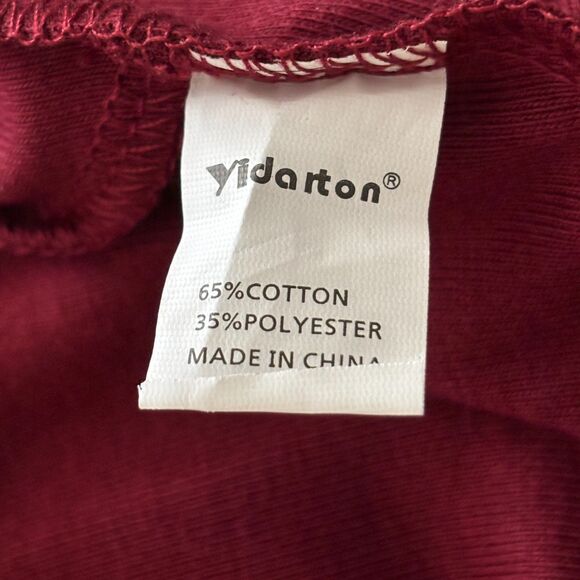 Yidarton Woman's S Comfy Twist Knot Front Long Sleeve Fall Red T Shirt #Y - Picture 5 of 6